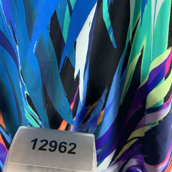 Swim Solutions Women's Swimsuit 12 Tankini‎ Top Tropical Blue Underwire Bra NWT - Picture 9 of 9